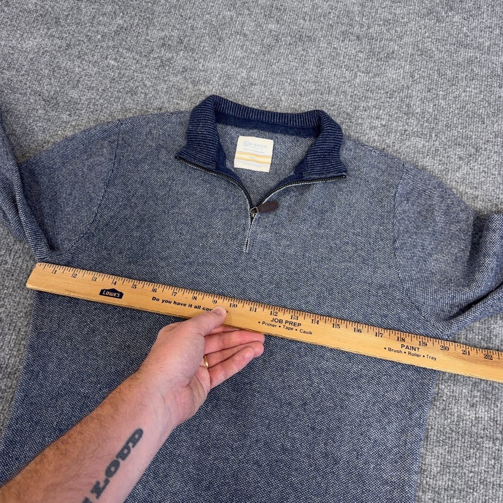 Marine Layer Sweater Mens Small Merino Wool Re-Spun Quarter 1/4 Zip Mock Neck - Picture 6 of 10